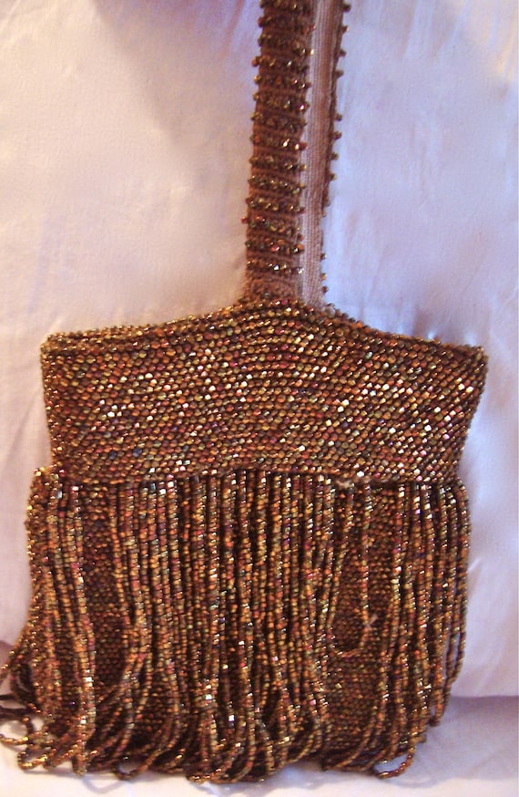 Seed Bead Vintage Purse with Steel Cut and by CrimsonVintique