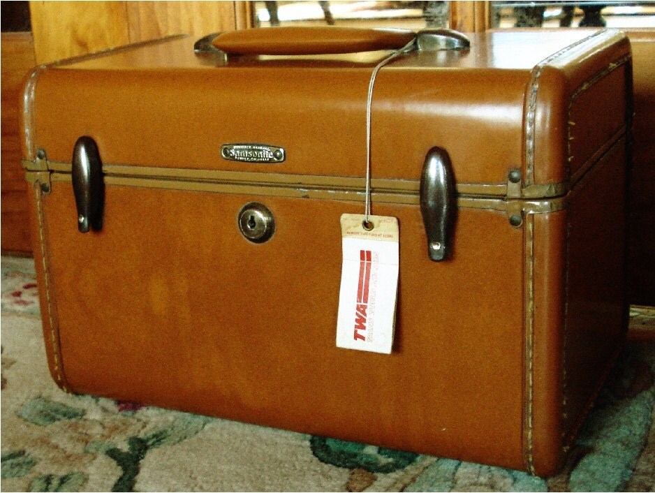 Vintage Samsonite Train Case Old Style Medium Brown