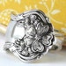 Antique Spoon Ring, size 7, Floral, Arbutus Pattern 1908