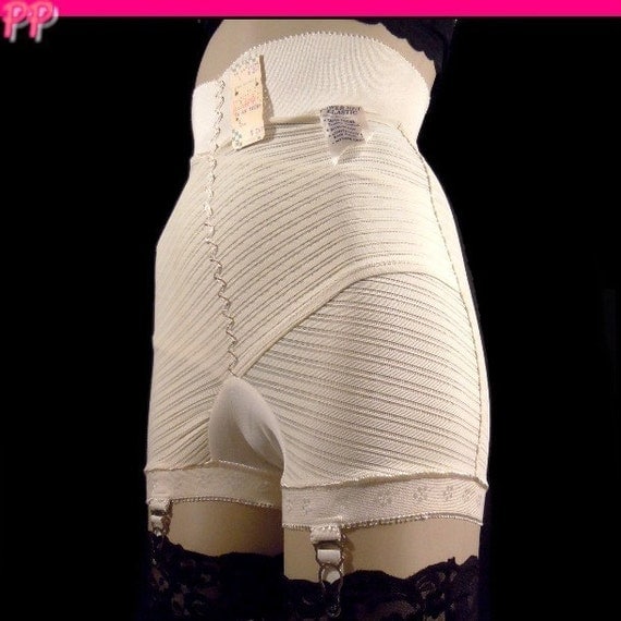 Vintage 50s Girdle Panties Metal Garters Size Large L Fairform