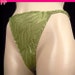 Victoria's Secret Vintage Panties Shiny Organic Leaf Bikini Size Small 5 SM Green Thong