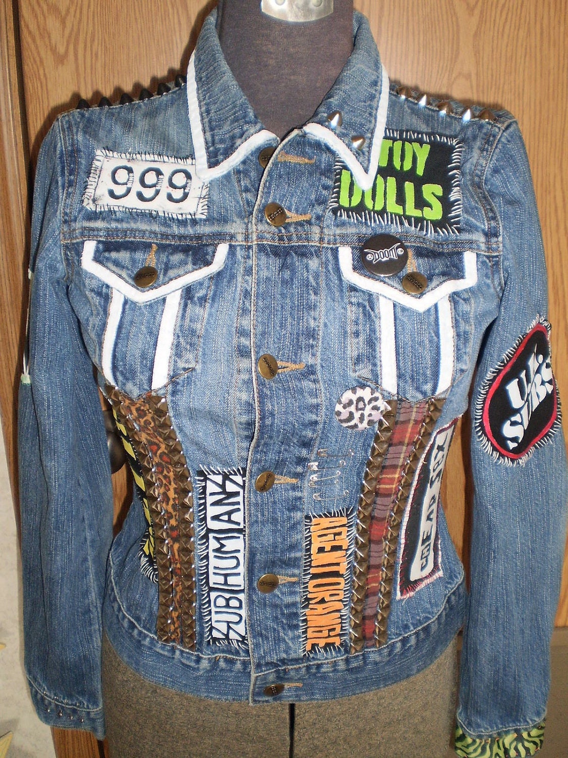 DIY Punk Studded Denim Jacket