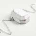 Diamond. handcrafted facet gem. white wood jewelry. geometric necklace on silver plated chain