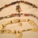 4 unique beaded gemstones bracelets with antique button clasp