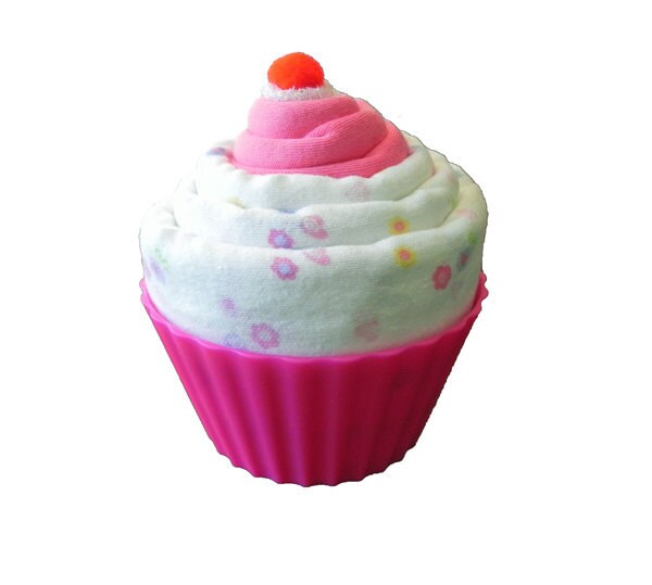 Jumbo Baby Cupcake Receiving Blanket Burp Cloth & Infant