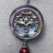 Vintage Rosary and Button Necklace Jewelry: Art Nouveau Flower in MOP with Dangle