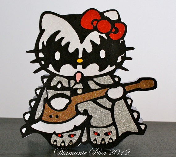  HELLO  KITTY  KISS Demon  Greetings Card 8 x 8 Size