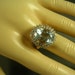 Aquamarine Colored Topaz and Diamond Halo Ring 5.14 Ctw 14K YG Size 8.5 March Birthstone 6.8 grams