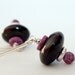 Dangle earrings-Jet Stone, Agate, Silver & Ceramic Pink and Black Earrings