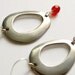 Irregular silver hoop earrings with red-Hoop Earrings