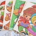 Button Eyed Cuties , Vintage Children's Christmas Greeting Cards , Lot of 9
