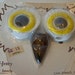 Macrame Owl Beads// Yellow Owl Eyes