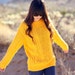 Yellow Gold Mustard Cable Knit Pullover Sweater - Merry-go-gold