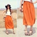 Burnt Orange Elastic Waist Midi Skirt - Pumpkin Pickins