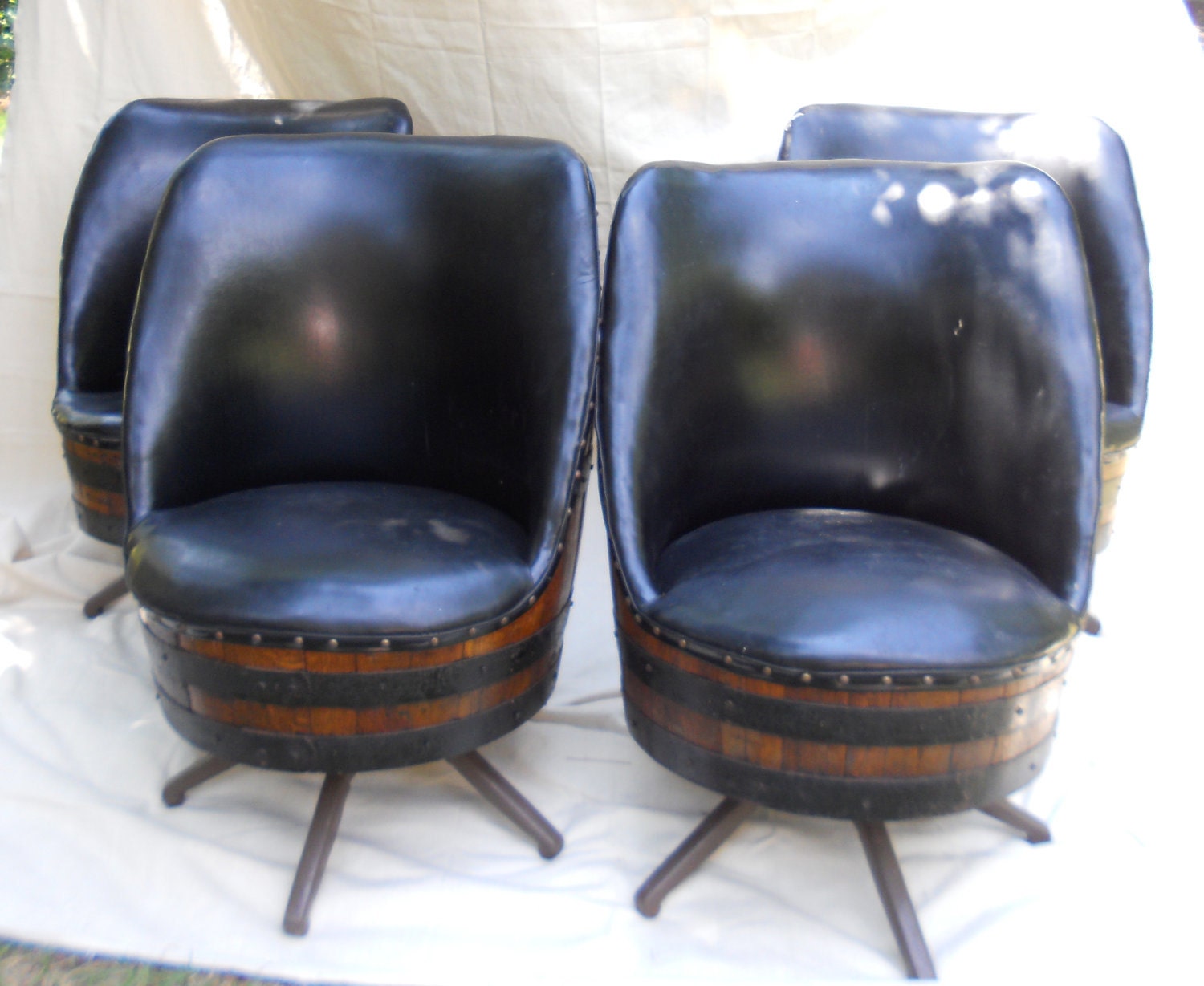 Set Of 4 Vintage Whiskey Barrel Chairs By Llcooper202 On Etsy