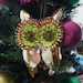 Vintage sequin owl Christmas ornament