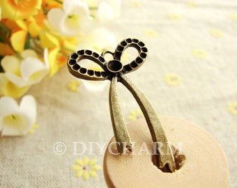 Antique Bronze Butterfly Knot Charms 19x34mm - 10Pcs - DC23710