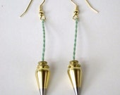 Surveyor Plumb Bob Earrings Brass & Steel French Hooks Jewelry Jewellery