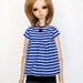 Outfit: Stripped Shirt and Denim Shorts, for MSD BJD / Obitsu body (47 cm/18,5 in)