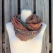 Infinity Scarf Beautiful Upcycled VINTAGE Silk Sari Circle Scarf in Apricot Paisley