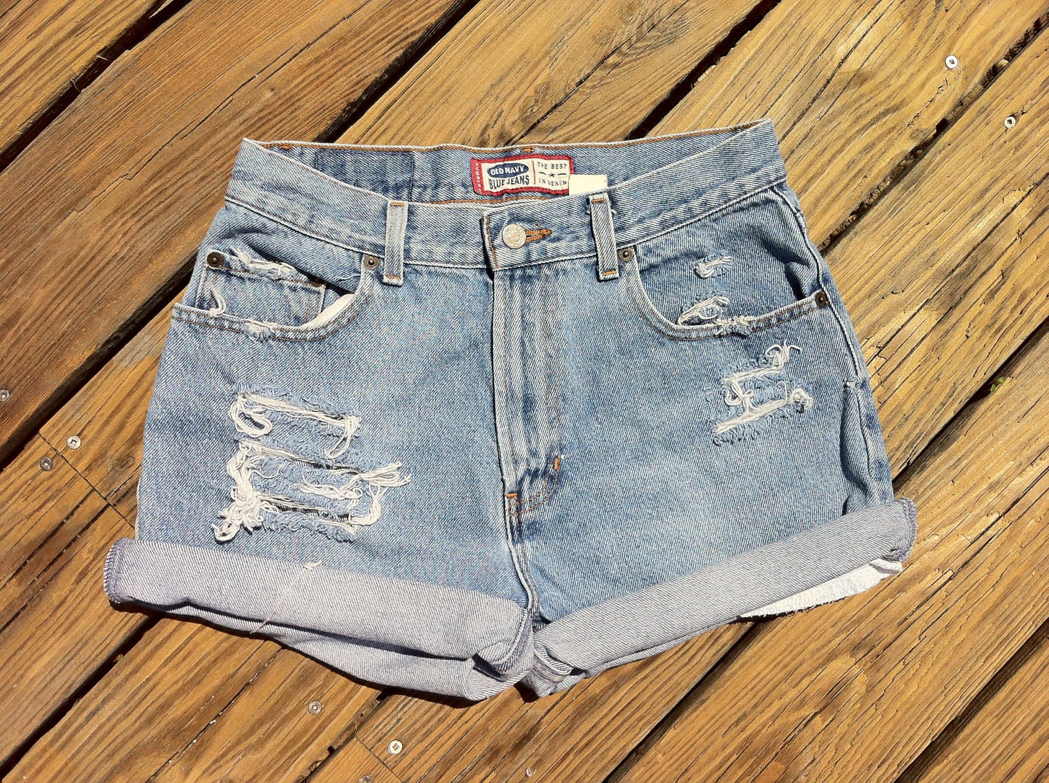 Jean Shorts ULTRA High Waist Distressed Jean by TomieHarlene