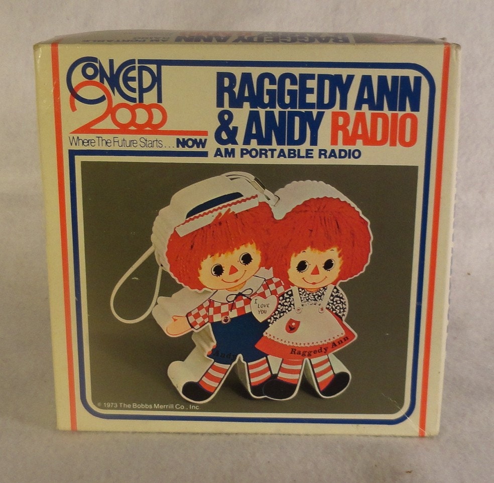 1973 Vintage Raggedy Ann & Andy Radio Am Portable