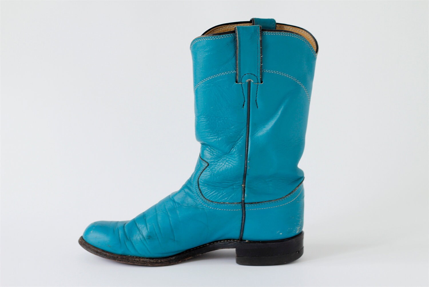 turquoise flat boots
