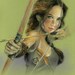 Hunger games Katniss - Pastel drawing art print