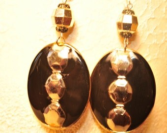 Handmade Vintage Black and Silver Earrings