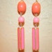 Handmade Vintage Bubblegum Pink and Salmon Earrings