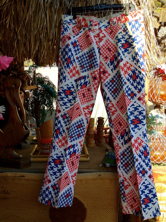 MENS Vintage 1970s 70s Bell Bottom Jeans Pants Red White Blue   Il 570xN.341857624 