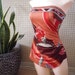 Vintage Pucci style Swimsuit 60s 70s 80s gorgeous asymmetric skirted wrap swim suit bathing suit tank strapless