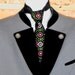 Rock Star Men's Prom Suit Jacket AND TIE Wedding Groom Vintage 1960s 60s Mens MOD Military Blazer Velvet Germany Black Velvet Gray Wool