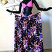 Vintage 80s Punk Swimsuit Cover Up Skirt by Speedo MOD New Wave Punk Geometric Design on Black with Neon Day Glo Fluorescent Pink