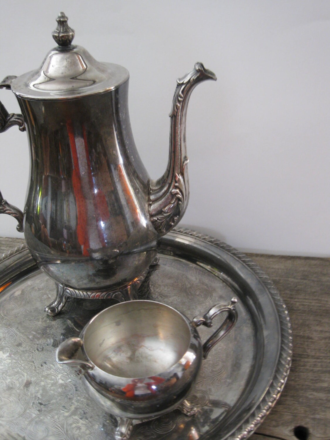 Antique Silver Tea Set Service
