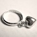 sterling heart ring, vintage 60's, charm, silver, size 7
