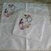Vintage 2 Handkerchiefs Embroidered Korean Girls Seesaw Linen