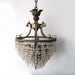Large Antique Crystal & Gold Chandelier