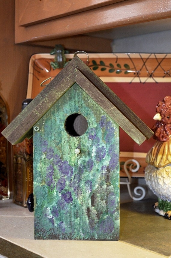 Birdhouse Hand Painted Floral / READY TO SHIP Hanging