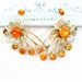 Dangle Handmade Rhinestone Vintage earrings Rhinestone earrings GOLDEN HONEY AMBER Handmade earrings Upcycled