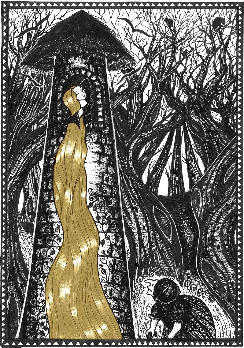 Items similar to Rapunzel - limited edition print - Fairy ...