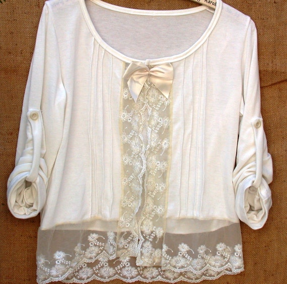 White And Cream Lace Cardigan