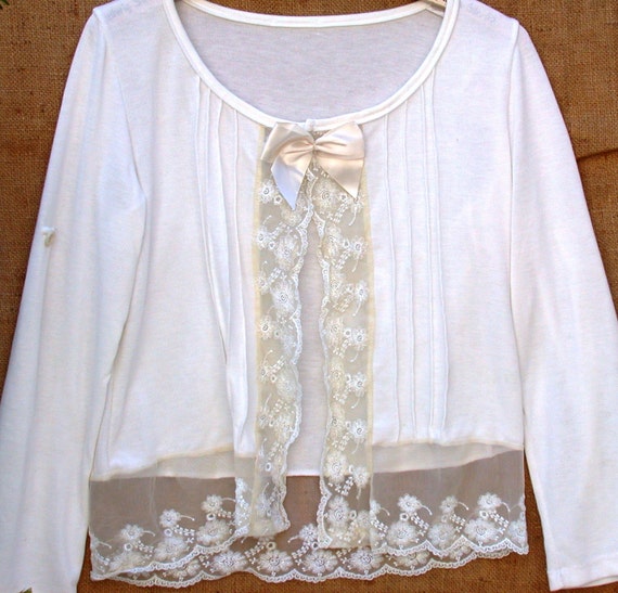 White And Cream Lace Cardigan
