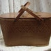 Old Red-Man Picnic Basket Made In USA French Country Cottage Chic Shabby Chic Vintage