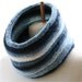 Men's Neck Warmer in Shades of Blue - Fall Winter Fashion - Striped Cowl
