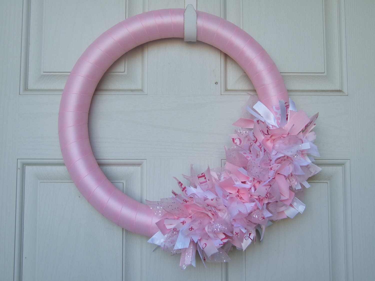 How To Make A Breast Cancer Ribbon Wreath