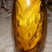 Retro Amber Art Glass Vase Bubbles