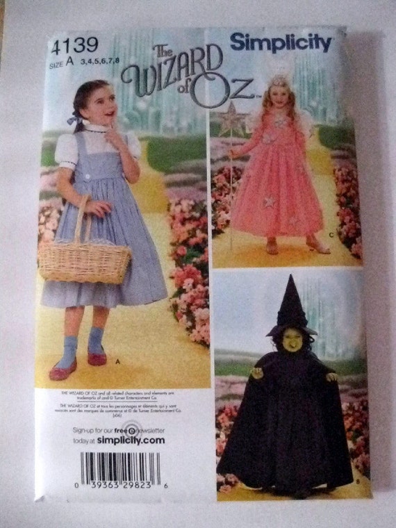 Simplicity Wizard of Oz Costume Pattern 4139 by MamasSewingBasket