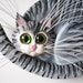 Whimsical cat sculpture