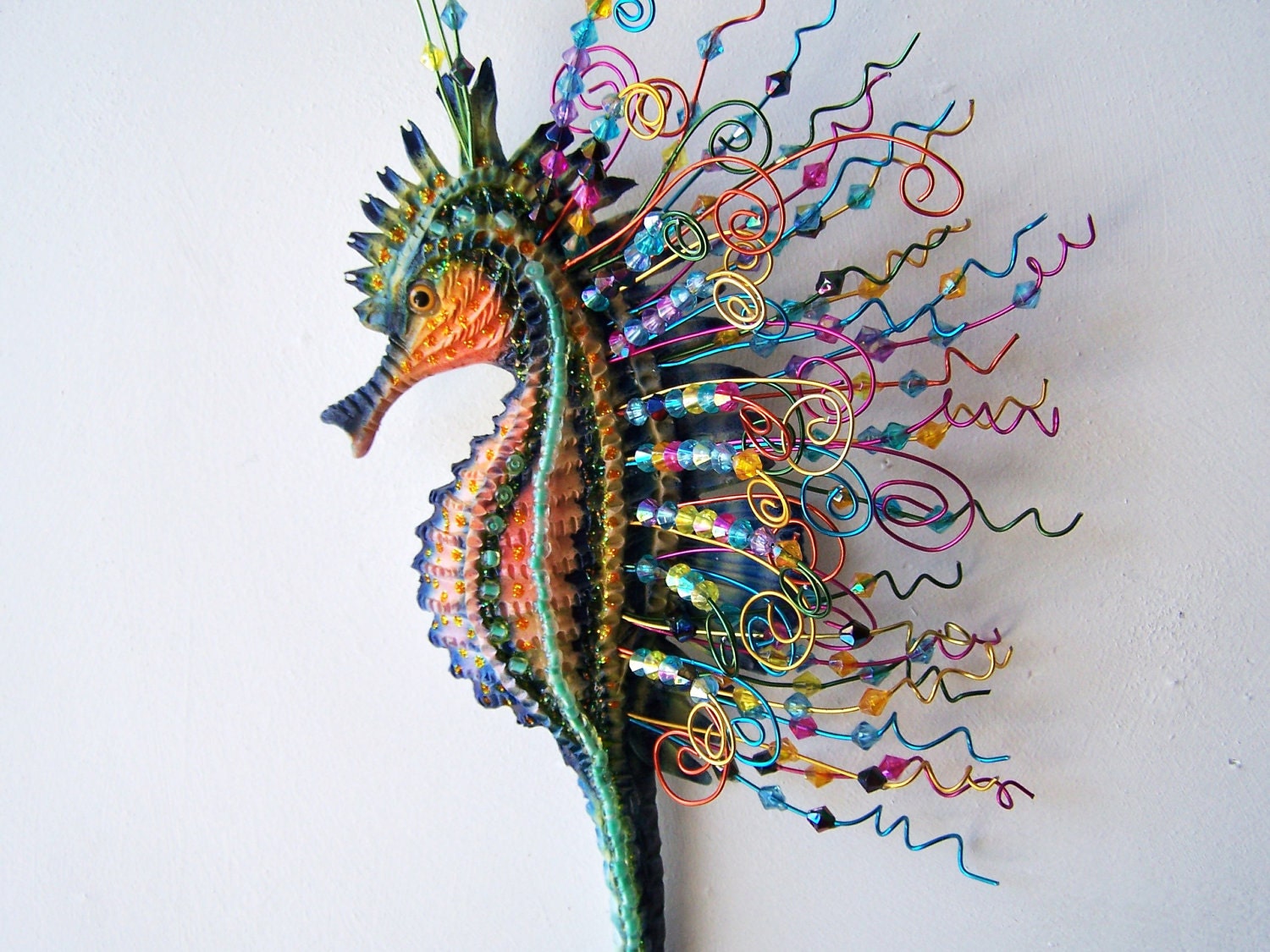 Seahorse sculpture wall bathroom decoration